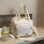 Niedliche Bären Wickeltasche Baumwolle Reißverschluss Windeltasche Damen Handtasche Windel-Caddy Organizer Baby Umstands-Reisetasche