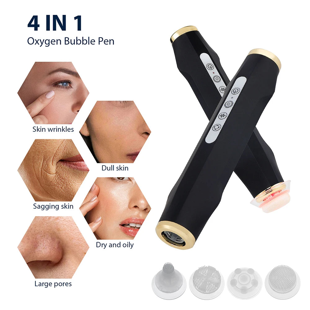 Tragbares Sauerstoff-Blasen-Gesichtsgerät CO2-Blasenstift Aqua Skin Gesichtsreinigungs-SPA-Schönheitsgerät CO2-Pod-Massagegerät