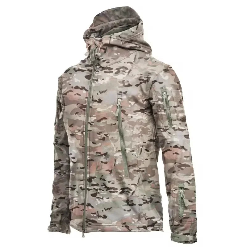 Militär Softshell-Jacken Herren Taktische Winddichte Wasserdichte Jacken Herren Armee Kampfjacken Herren Kapuzen Bomberjacken