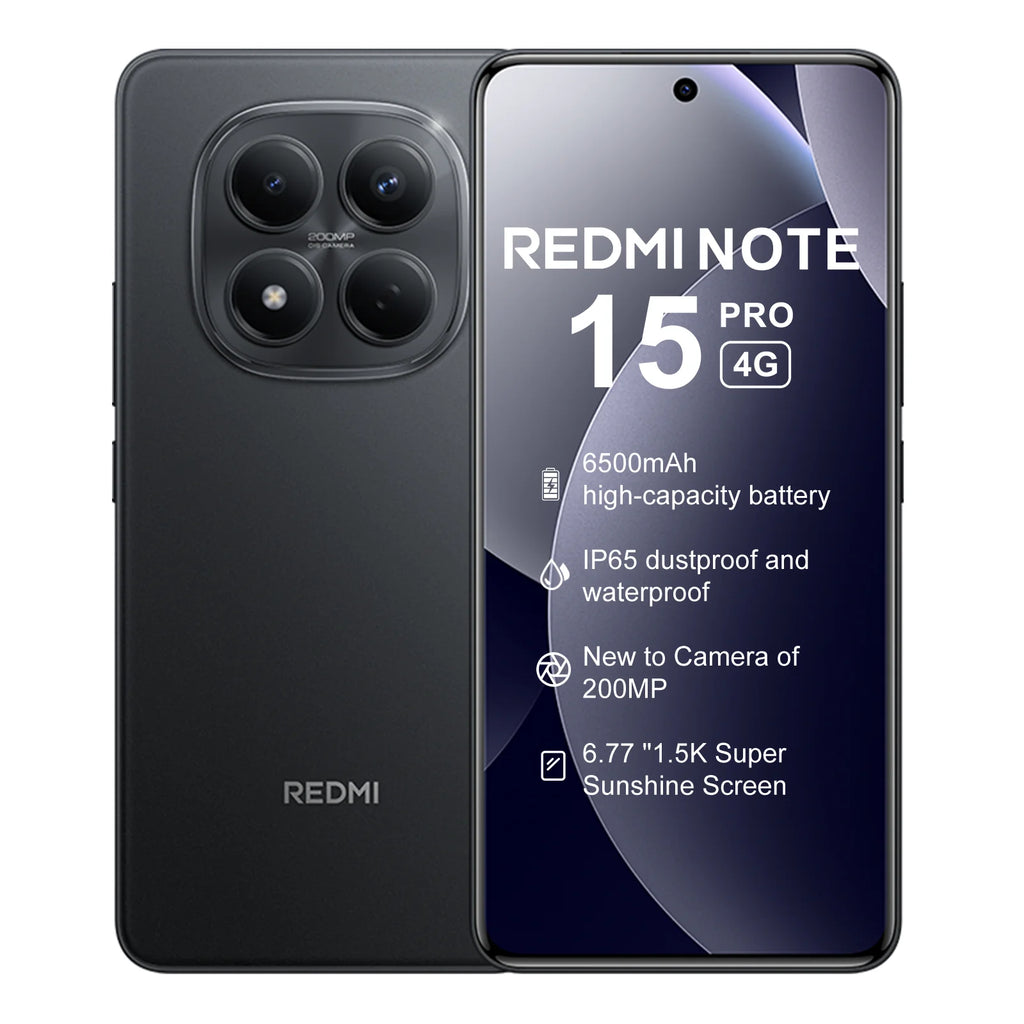 Globale Version Xiaomi REDMI Note 15 Pro MTK Helio G200-Ultra 6,77 Zoll AMOLED Display 200 MP Kamera 6500 mAh 45 W Schnellladung 120 Hz