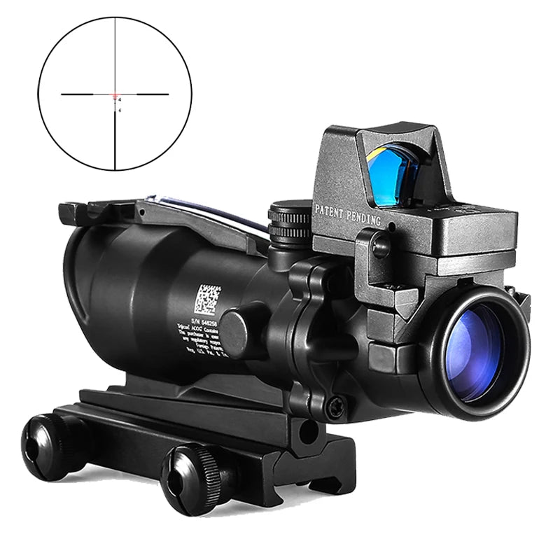Einstellbares 4x32 Leuchtpunktvisier 1x 4x Zielfernrohr Leuchtpunkt Taktisches Zielfernrohr 20mm Schiene für die Jagd
