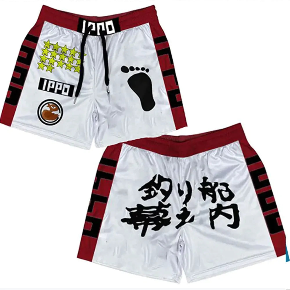 Anime Herren-Sporthosen 3D Bedruckte Shorts Schnell Trocknende Mesh Casual Boardshorts für den Sommer zum Joggen Fitness Basketball