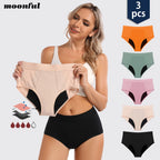 3 Stk./Set Menstruationshöschen Damen sehr starke Blutung Menstruationsunterwäsche High Waist Auslaufsicher Period Panties für Mädchen Set