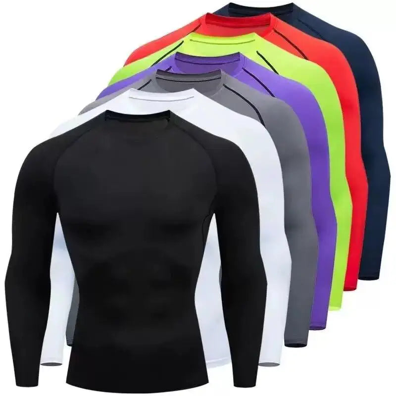 Kompressions-Laufshirt Herren Langarmshirt für Männer Sportbekleidung Schnelltrocknend Fitness T-Shirt Training Workout Muskelshirt