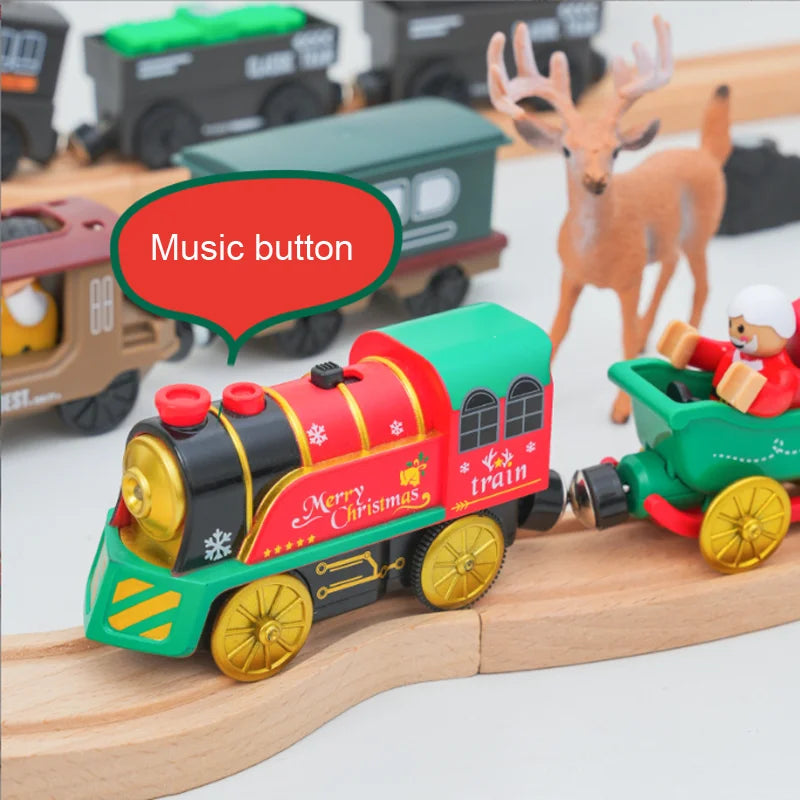 Neues elektrisches Eisenbahnset, kompatibel mit Thomas Holzeisenbahn Schienen Zugspielzeug für Kinder Weihnachtsgeburtstagsgeschenk