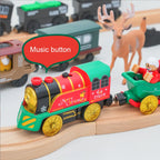 Neues elektrisches Eisenbahnset, kompatibel mit Thomas Holzeisenbahn Schienen Zugspielzeug für Kinder Weihnachtsgeburtstagsgeschenk