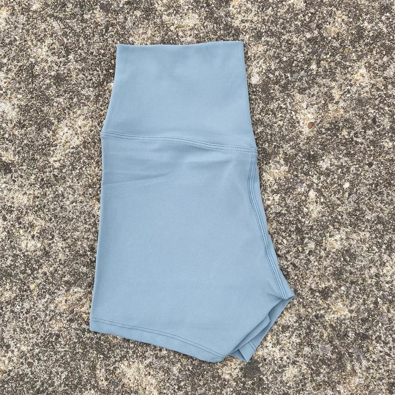 Sexy einfarbige Damen-Fitness-Sportshorts, hohe Taille, athletische Yoga-Shorts, Bein-Radfahren, umfassendes Training, Jogging, Squat-Proof