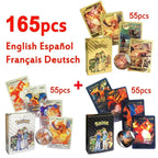 30-165 Stück Gold Pokemon Bunte Kartenset Schwarz Vmax Vstar Silber GX Box Pikachu Carta Glurak Deutsch Französisch Spanisch Spielkarten