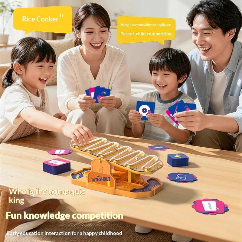TILT N SHOUT: Eine Familienausgabe des Bestseller-Brettspiels Tilt-and-Shout mit kompetitivem Frage-Antwort-Spielprinzip