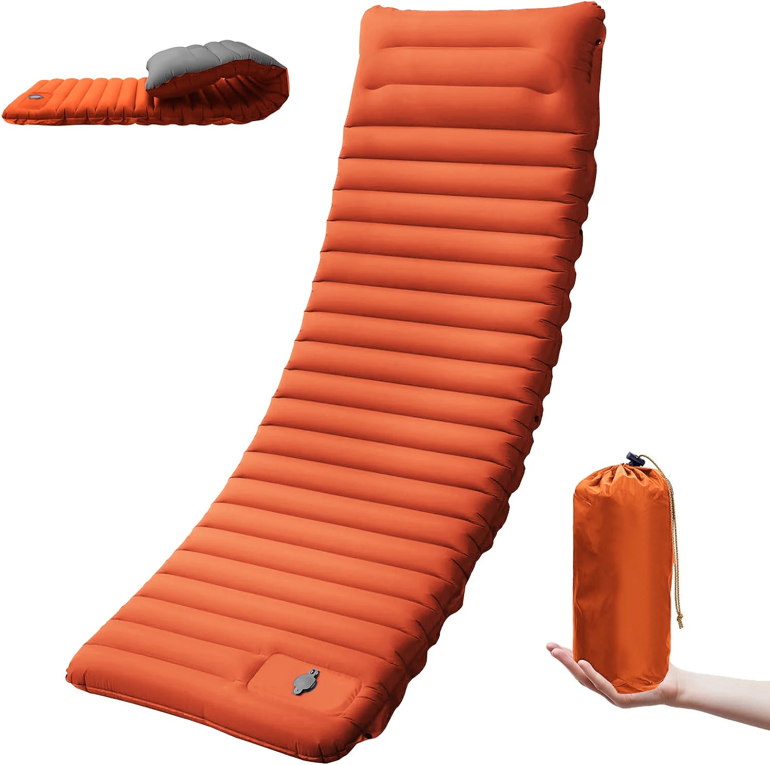 Extra dickes, 10 cm hohes Camping-Schlafpolster, selbstaufblasende Outdoor-Campingmatten, miteinander verbindbares Schlafpolster zum Wandern und Angeln