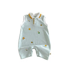 2026 Neue Sommer-Babykleidung 0-2 Jahre Cartoon-Print Ärmelloser Polo-Strampler Atmungsaktives Mesh-Gewebe mit Knopfleiste und Druckknopfverschluss