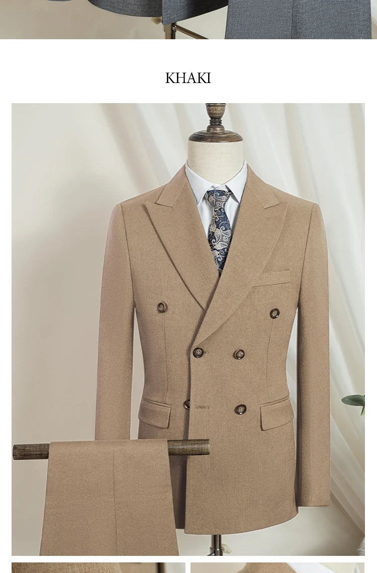 ST Cassy Dunkelblau Eleganter Herrenanzug 2-teiliges Set Moderne Hochzeitsanzüge für Herren Stilvoller Business-Büroanzug