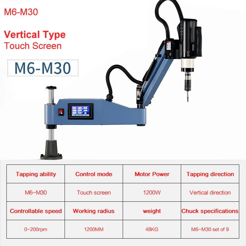 M3-M36 220V CNC Universal-Servogewindeschneidmaschine Elektrisches Gewindebohrwerkzeug Stahl Aluminium Kraftbohren