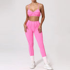 Nahtlose Yoga-Sets Sport-Fitness Hochbund-Hüfthebe-Formhose Rückenfreier BH-Anzug Workout-Gym-Leggings-Sets für Damen