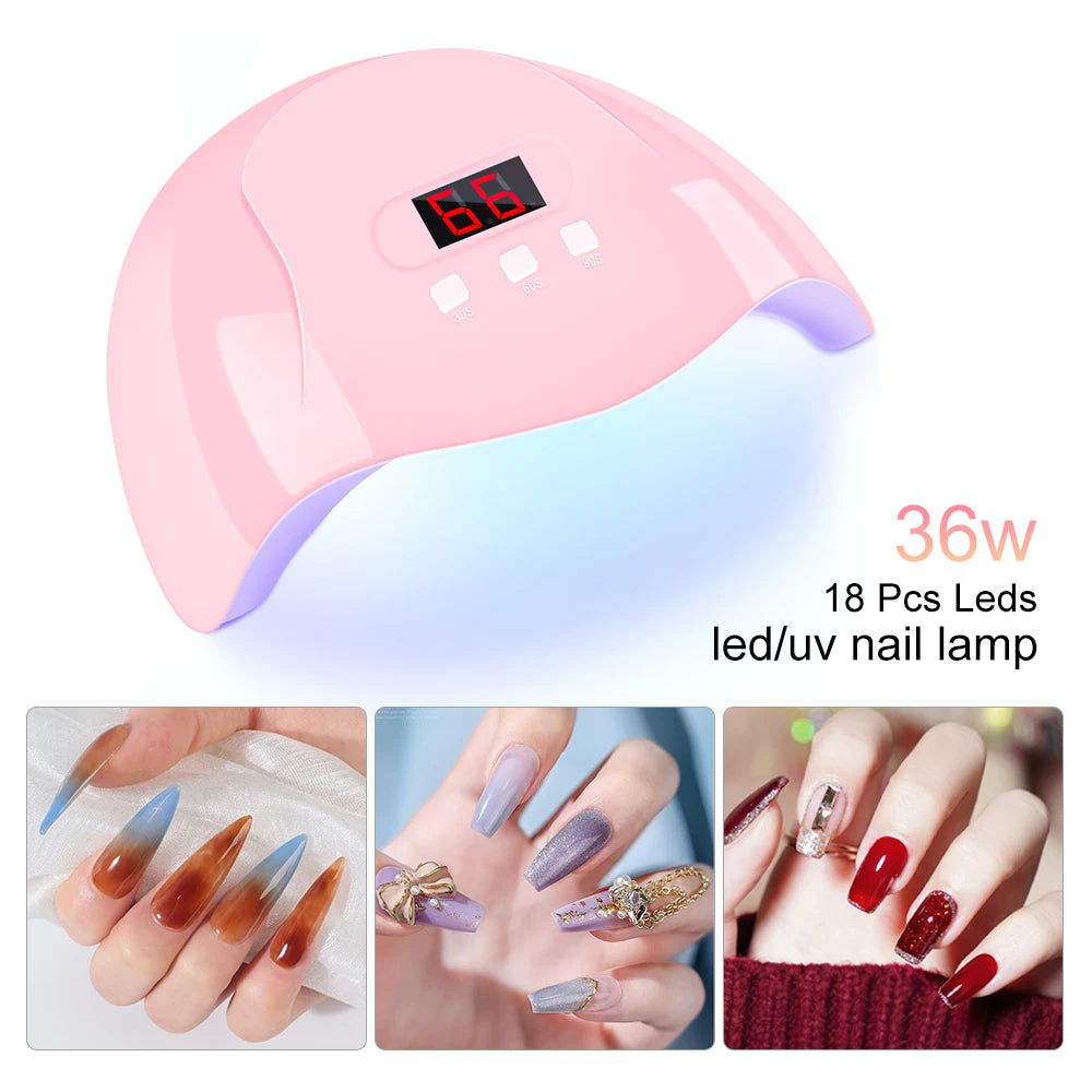 LIMEGIRL Gel-Nagellack-Kit UV Soak-off Gel Primer Polish Maniküre-Kit mit UV LED Lampe Trockner Semi-permanentes Gel-Nagellack-Kit