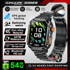 2025Neue GPS Smartwatch für Xiaomi IOS Militärkompass Taschenlampe Smartwatch Herren 10ATM Wasserdicht 100+Sportmodi BT Anruf Uhr