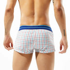 SEOBEAN Klassische Herren Boxershorts kariert 100% Baumwolle Unterwäsche Boxershorts U-konvexer Beutel Pfeil Panties Shorts Herren Schlafunterteile