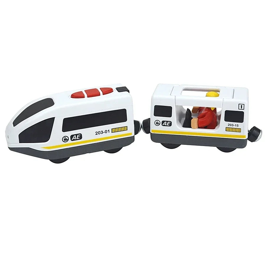Train Track Wooden Train Toys Magnetic Set Electric Car Locomotive Diecast Slot Fit All Wood Brand Biro Railway Tracks For Kids