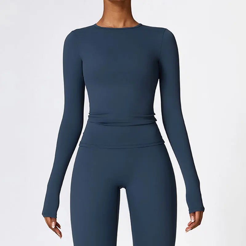 NCLAGEN Yoga-Shirts für Damen, Langarm, Winter, Fitness, Laufen, Gym-Kleidung, Workout, Dry Fit, atmungsaktiv, hochelastisches Sport-Oberteil