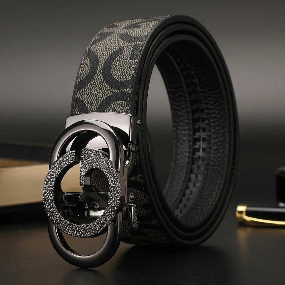 New luxury brand men's leather belt, 3.4 cm width, high-quality belt for women, women's belt design