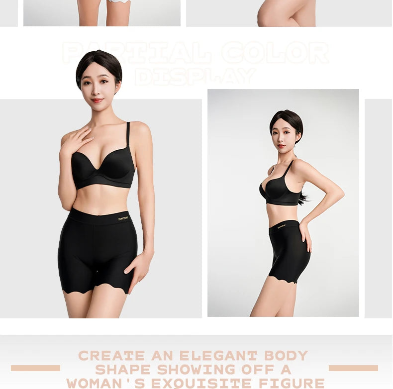 2er-Pack Nahtlose Sicherheits-Shorts Damen Eisseide Sommer Anti-Scheuer Unterwäsche Boxershorts Unterrock-Slip Übergröße Kurze Leggings 40-100kg
