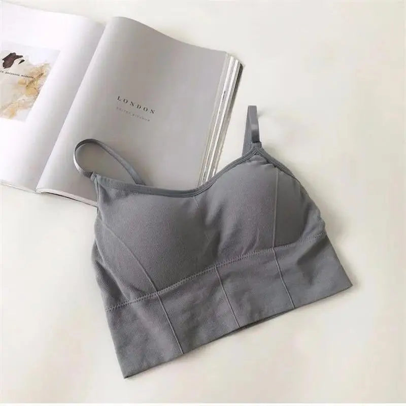 Sexy Damen Tops Rücken Kreuzgurt Tank Top Push Up Lauf Sport BH Atmungsaktiver Weicher Fitness Beauty Einfarbiger Yoga BH