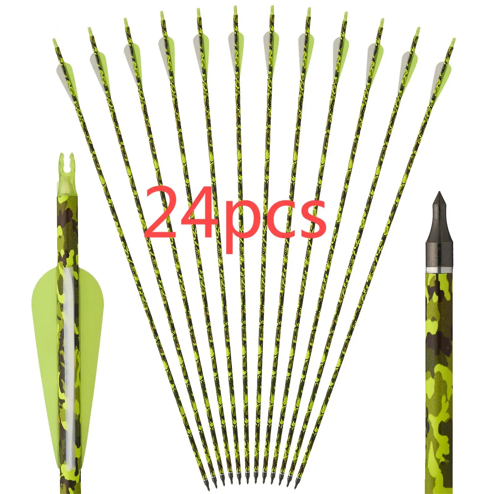 Toparchery 31,5 Zoll Mischcarbonpfeile ID 6,2mm Kunststofffedern Outdoor Ziel Jagd und Schießen