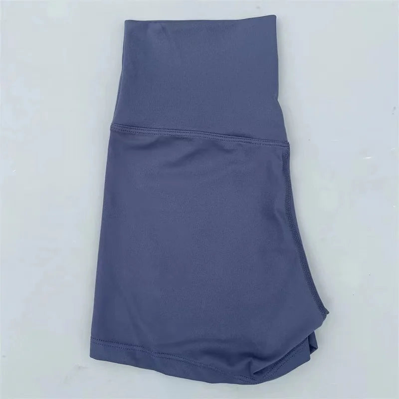 Sexy einfarbige Damen-Fitness-Sportshorts, hohe Taille, athletische Yoga-Shorts, Bein-Radfahren, umfassendes Training, Jogging, Squat-Proof