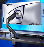 D-MOUNT D90 metal alumin 2-10KG 13"-32" monitor desktop stand mount gas spring arm full motion rotate clamp 0-60mm grommet