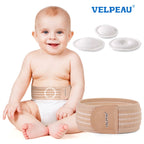VELPEAU Baby Nabelbruchgürtel, Neugeborenen-Nabelband mit 3 Kompressionskissen, Bauchgurtunterstützung für Säuglinge