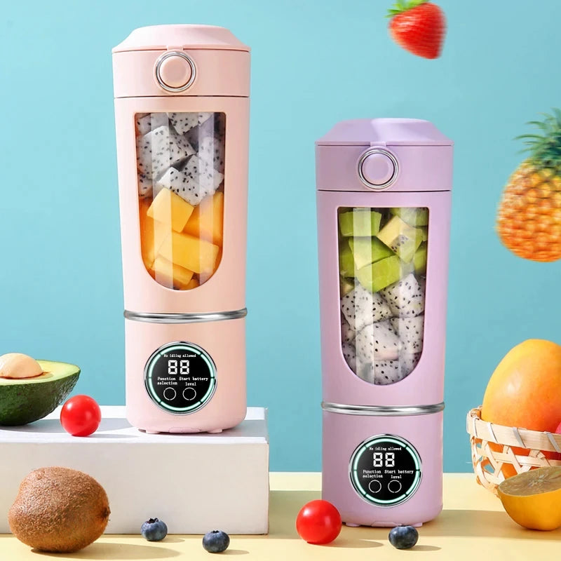 Neuer tragbarer Saftmixer für Shakes Smoothie 700ML Robuster Entsafter Stahlklingen 2-in-1 Mixer Flasche Smoothie tragbar