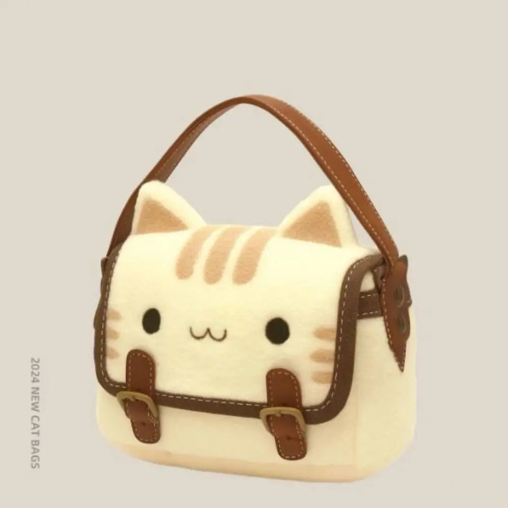 Süße Clutch Tasche Plüsch Rucksack Fellige Katzentasche Entzückende Kätzchen Handtasche für Frauen Kinder Cartoon 2025 Neue Kätzchen Handtasche