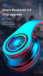Headsets Gamer Kopfhörer Bluetooth Surround Sound Stereo Kabelloser Kopfhörer USB mit Mikrofon Buntes Licht PC Laptop Headset