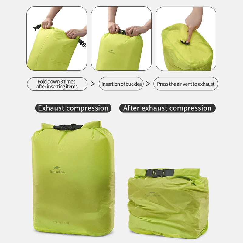 Naturehike Rolle-Aufbewahrungstasche Outdoor Reise Wandern Leicht Wasserdicht Vakuum Kompressionsspender Taschen Tragbarer Organizer