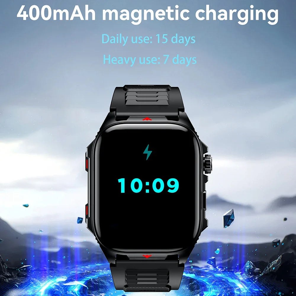 Elektronische Smartwatch BT-Anruf Herzfrequenzmesser Smartwatch Fitness Tracker Wasserdichte Sportuhren für Männer Frauen Android 2026