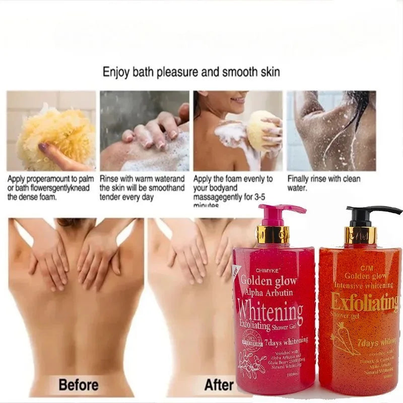 7 Days Golden Glow Alpha Arbutin aufhellendes Duschgel – gleicht den Hautton sichtbar aus, spendet Feuchtigkeit und pflegt für strahlende Haut