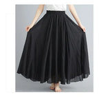 Neue 2020 Damen Leinen Baumwolle Lange Röcke Elastische Taille Plissierte Maxi Röcke Strand Boho Vintage Sommer Röcke Faldas Saia