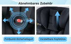 Kindersitze mit 360°-Drehfunktion ISOFIX für Babys, 5-Punkt-Gurt, 0-12 Jahre, geeignet für Neugeborene