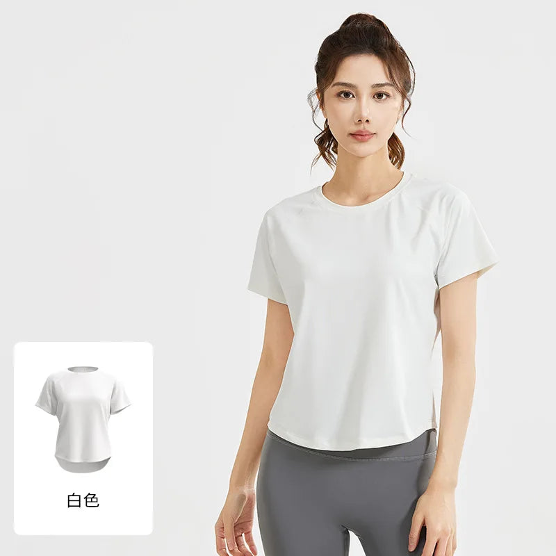 STOUREG Damen Lockeres Mesh Sport T-Shirt Schnell Trocknend Kurzarm Yoga T-Shirt Pilates Laufen Sport Fitness Kurzarm