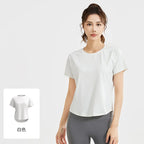 STOUREG Damen Lockeres Mesh Sport T-Shirt Schnell Trocknend Kurzarm Yoga T-Shirt Pilates Laufen Sport Fitness Kurzarm
