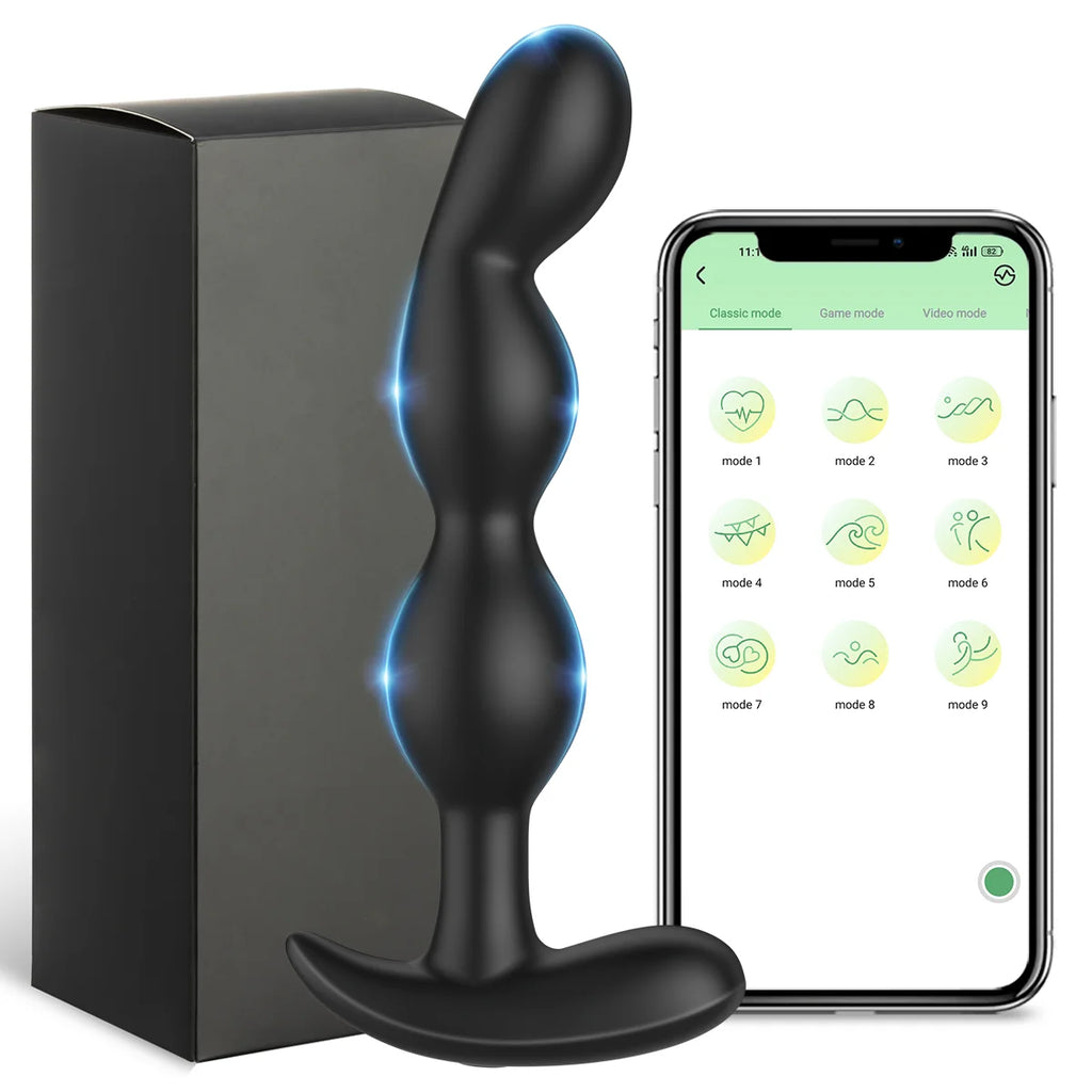 APP Bluetooth Analdildo Vibrator für Herren Prostata-Massagegerät Drahtloser Remote Buttplug Vibrierendes Sexspielzeug für Erwachsene für Frauen, Männer, Homosexuelle