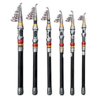1.8-3.6m Kohlefaser Angelrute und Rollen-Set, superharte Teleskop-Angelrute, Spinnrollen-Set, max. Widerstand 3-8kg Pesca