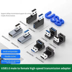 NNBILI USB3.0 Male to Female Right Angle Extension Adapter USB Upward Elbow 90 Degree Adapter 10Gbps For Laptop PC Connector