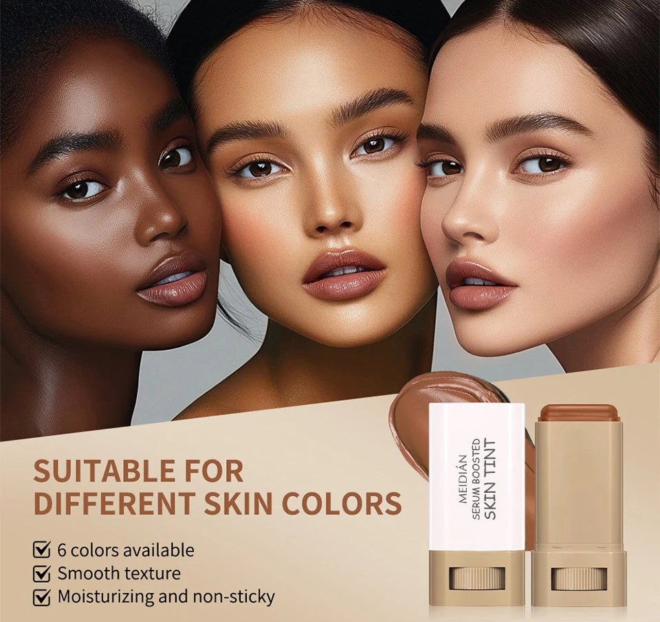 Bronze Foundation Stick Serum-verstärkte Hauttönung Seidige Textur Feuchtigkeitsspendende Deckkraft Concealer Base Ebenmäßiger Hautton Make-up
