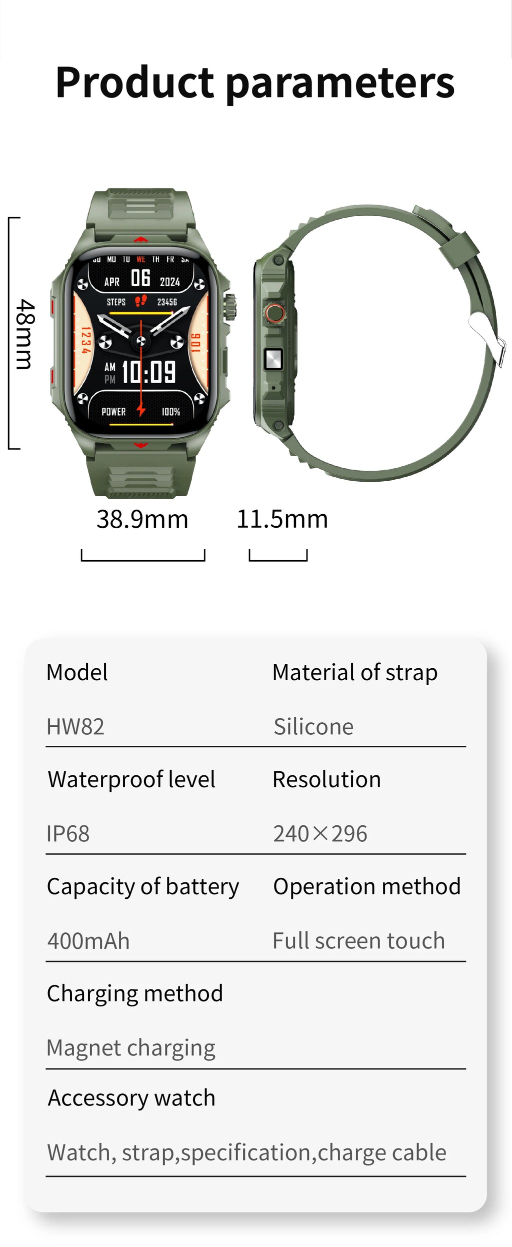 Elektronische Smartwatch BT-Anruf Herzfrequenzmesser Smartwatch Fitness Tracker Wasserdichte Sportuhren für Männer Frauen Android 2026