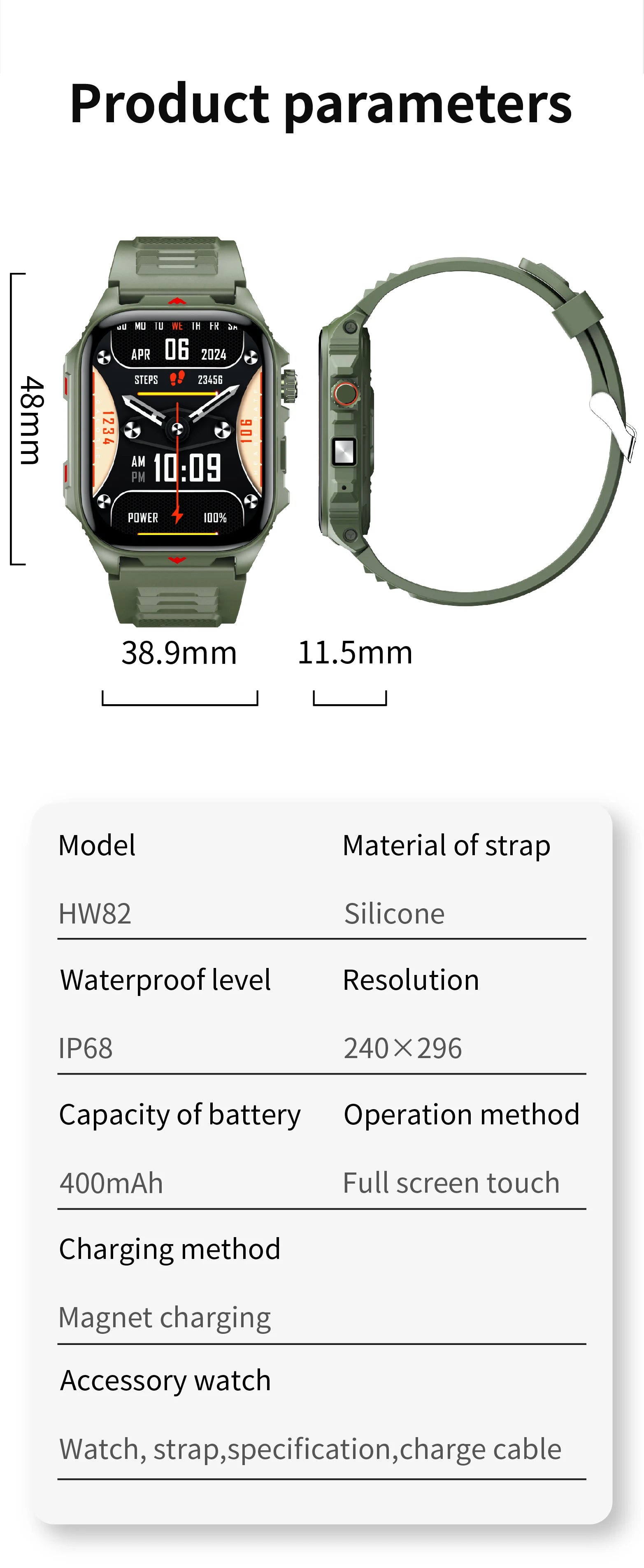 Elektronische Smartwatch BT-Anruf Herzfrequenzmesser Smartwatch Fitness Tracker Wasserdichte Sportuhren für Männer Frauen Android 2026