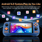 K56 Android 14 tragbare Gaming-Konsole mit 5,5-Zoll-Touchscreen und über 50 Retro-Videospiel-Emulatoren für DC/MAME/SS