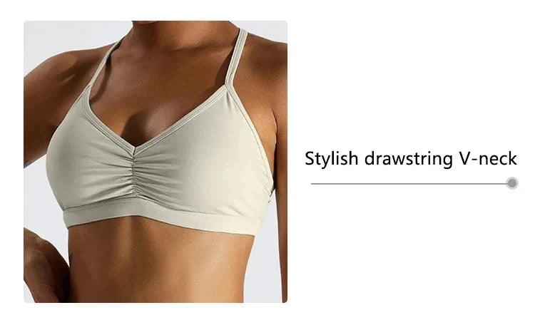 Hearuisavy Summer Scrunch Sports Bra Gym Top Women Running Back Cross Top Sportswear Yoga Underwear Fitness Workout Yoga Clothes