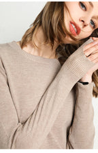 Damen Slim O-Neck Pullover Kaschmir-Wollmischung Pullover Herbst Und Winter Langarm Strick Unterhemd Große Größe 2024