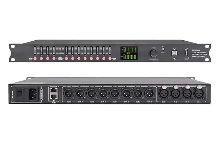 DP48X Professioneller Digital-Audioprozessor 4 Eingänge 8 Ausgänge Drive Rack Prozessor mit RIR DEQ 192KHZ Lautsprechermanagementsystem